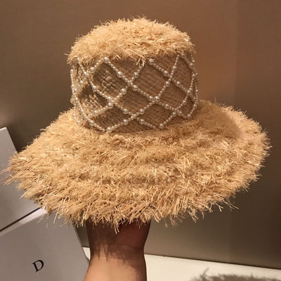 Sombrero de Rafia Tejido a Mano con Perlas - Colección Verano - Image 9