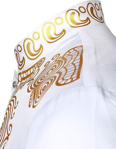 Conjunto Traje Africano Bronce para Hombre - Camisa y Pantalón - Image 19