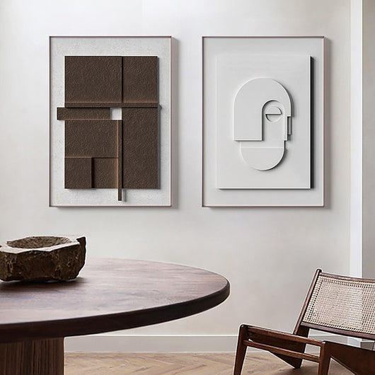 Cuadro Geométrico Abstracto Morandi en 3D - Arte Minimalista Silencioso - Image 8