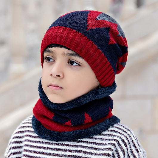 Conjunto de Gorro y Babero Tejido para Niños - Diseño Coreano Letras Abrigado Invierno - Image 8