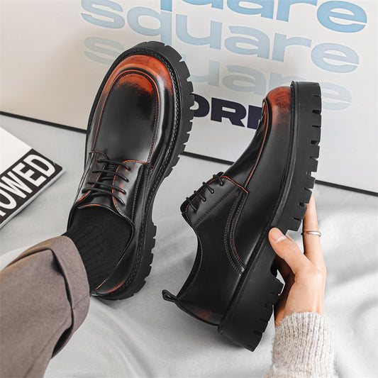 Zapatos Casuales de Cuero con Suela Elevada para Hombre - Image 2