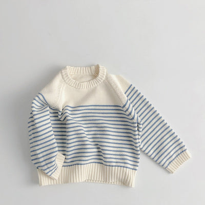 Suéter Tejido Coreano Oversized a Rayas con Capas Intercambiables - Image 5
