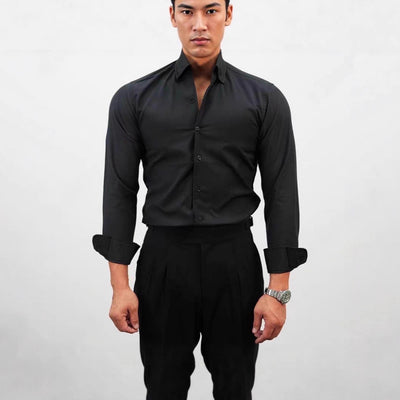 Camisa de Trabajo Clásica de Color Sólido para Hombre - Image 3