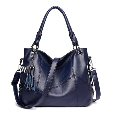 Bolso Bandolera de Cuero PU con Detalles de Costura y Borlas para Mujer - Image 5