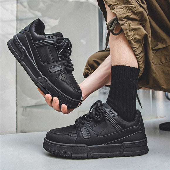 Zapatillas Deportivas Retro Plataforma Negras Estilo Americano