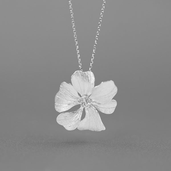 Colgante de Plata Pura con Peonía de Pétalos Delicados - Image 3