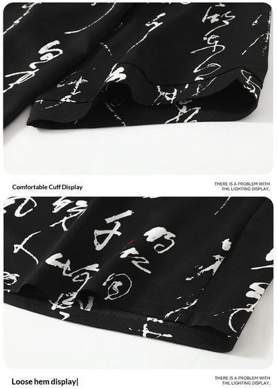 Pantalones Slim Fit de Seda Helada Estilo Chino con Estampado de Letras Nacionales - Image 12