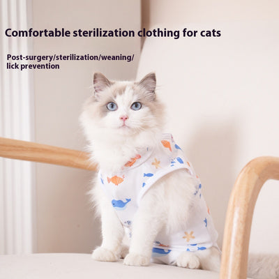 Pijama de Recuperación Postquirúrgica para Gatos Todas las Estaciones