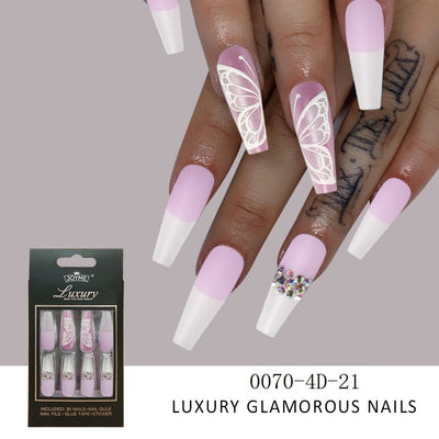 Pegatinas de Uñas Decoradas con Cristales y Escalera Larga - Image 5