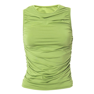 Blusa sin Mangas Cuello Redondo con Fruncido Ajustado - Image 12