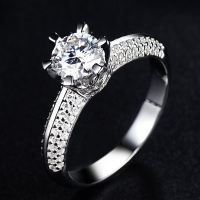 Anillo de Plata 925 para Mujer con Diamante de Seis Puntas - Image 4