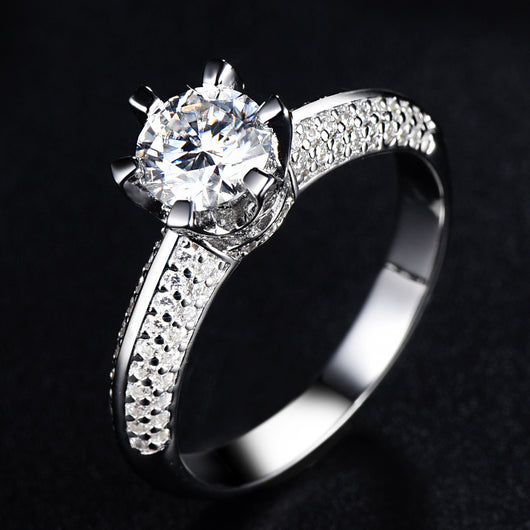 Anillo de Plata 925 para Mujer con Diamante de Seis Puntas - Image 4