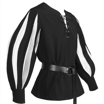 Blusa Retro con Cuello de Encaje y Cierre de Cordones para Mujer - Image 19
