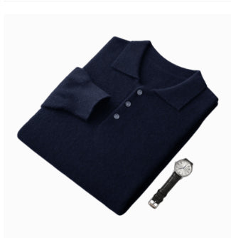 Cardigan Grueso Hombre Cuello Polo Casual Suelto - Image 19