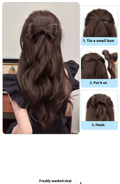 Peluca Larga con Trenza y Moño - Peinado Versátil de Cabello Sintético - Image 13