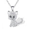 Love Color Cat Diamond Pendant Necklace Blanco 1PCS