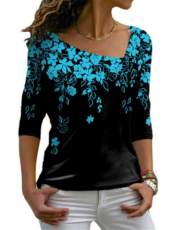 Blusa Manga Larga Escote V para Mujer