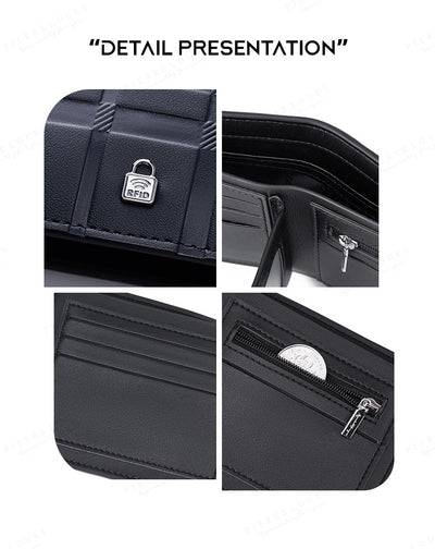 Billetera Delgada para Hombre con Múltiples Compartimentos y Diseño Rayado - Image 6