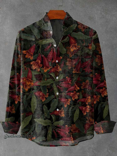 Camisa Manga Larga Cuello Alto con Estampado 3D de Rayas Irregulares para Hombre - Image 12