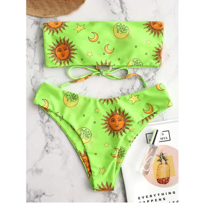Bikini Deportivo con Cortes Laterales y Estampado de Estrellas - Image 13