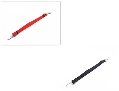 Orange adjustable dog car safety seat belt restraint with a metal seat belt buckle and a swivel snap hook. - Image 16