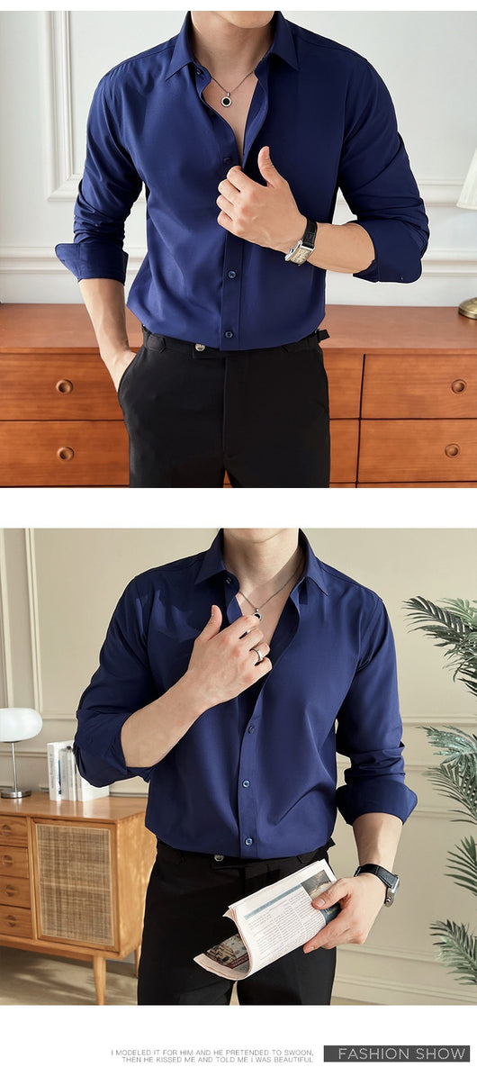 Camisa de Negocios Manga Larga Multicolor para Hombre - Image 15