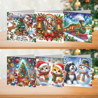 Tarjetas Navideñas con Pintura de Diamantes 6 Diseños Combinados - Image 7