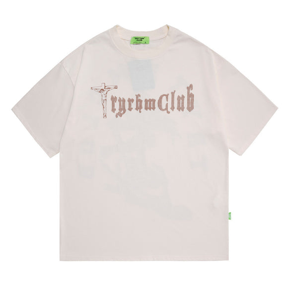 Camiseta Estampada con Cruz para Hombre