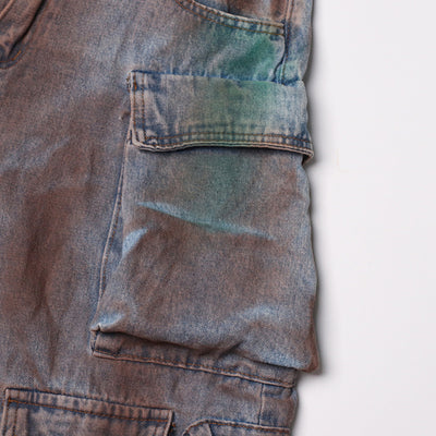 Jeans Vintage Patchwork de Cintura Alta y Pierna Ancha con Efecto Desgastado - Image 14
