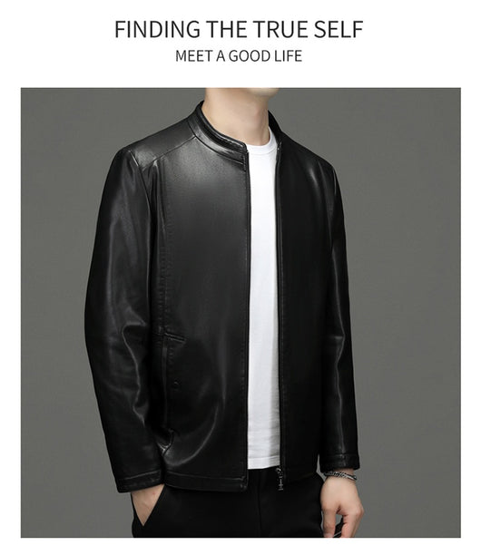 Chaqueta de Cuero Casual Acolchada para Hombre con Forro Polar - Image 27