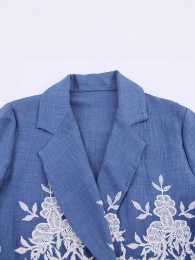 Blazer Elegante con Detalles Calados y Bordados para Mujer - Image 13