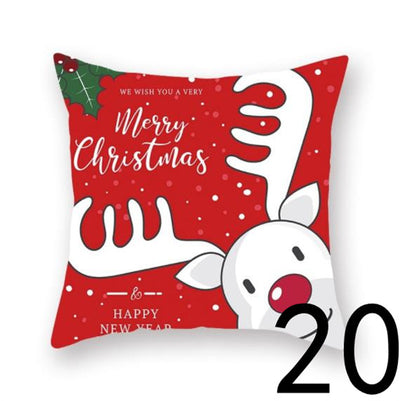 Funda de Almohada Navideña con Estampado Santa para Decoración del Hogar - Image 18