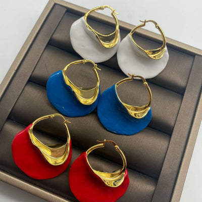 Aretes Retro Grandes Estéreo para Mujer - Image 9
