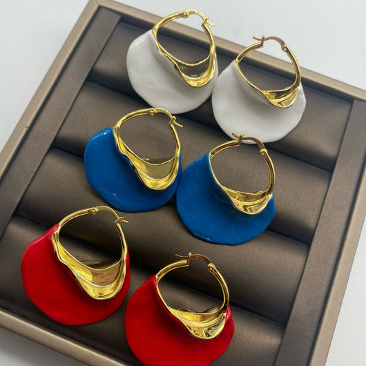 Aretes Retro Grandes Estéreo para Mujer - Image 9
