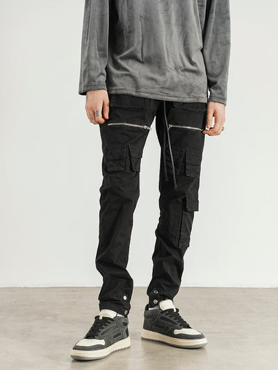 Overol Slim Fit Multibolsillos con Efecto Desgastado - Image 8
