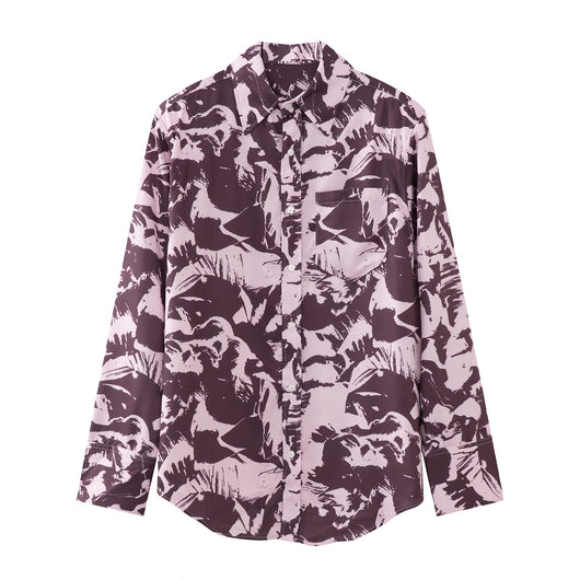 Camisa Estilo Coreano con Hombreras y Estampado Gráfico Moderno - Image 6
