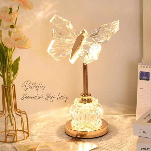 Lámpara de Mesa Mariposa para Dormitorio - Luz Ambiental Creativa