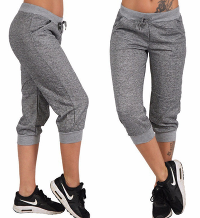 Pantalones Deportivos Sueltos Capri Lisos para Mujer - Image 2