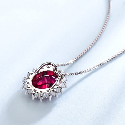 Collar de Plata Esterlina con Rubí Nano - Cadena de Escote Elegante - Image 7