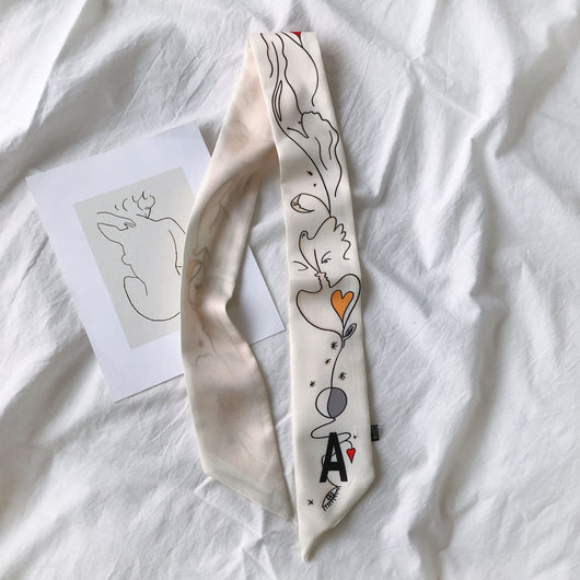 Pañuelo de Seda con Asa - Cinta Versátil para Cabello y Accesorios - Image 24