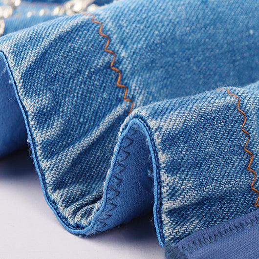 Top Tubo Denim con Perlas Moldeador de Figura - Image 7