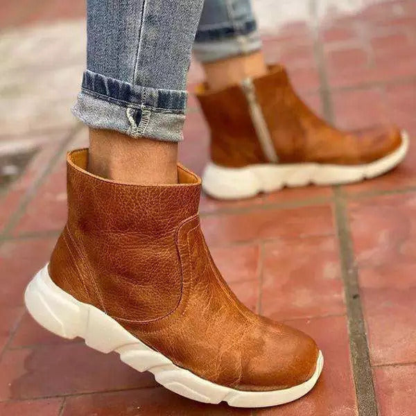 Botas Martin de Ante Marrón Caña Alta para Mujer - Otoño e Invierno