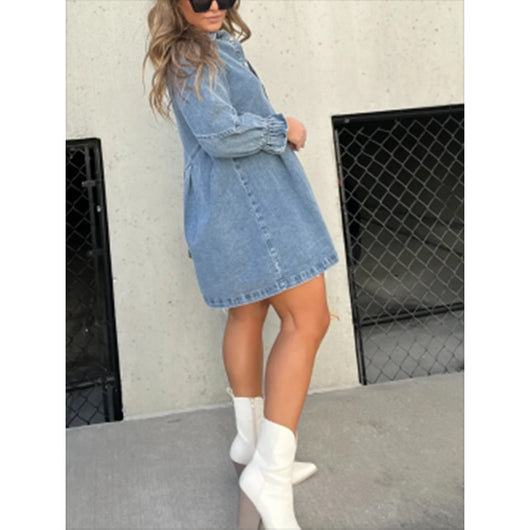 Falda Denim Holgada Desteñida para Mujer - Image 2