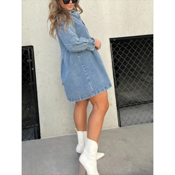 Falda Denim Holgada Desteñida para Mujer