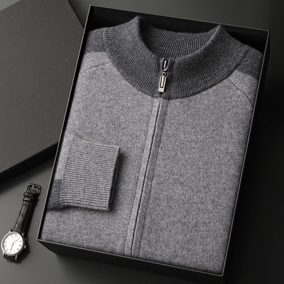 Cardigan de Cuello Alto Grueso con Cierre para Hombre - Suéter Deportivo de Cachemira - Image 8