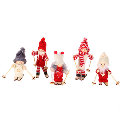 Muñeco Esquiador Navideño de Madera Artesanal - Image 3