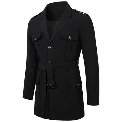 Abrigo Trench Casual de Largo Medio para Hombre - Traje Versátil - Image 9