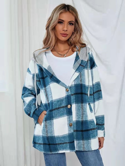 Cardigan de Lana a Cuadros para Mujer - Abrigo Tejido Elegante - Image 5