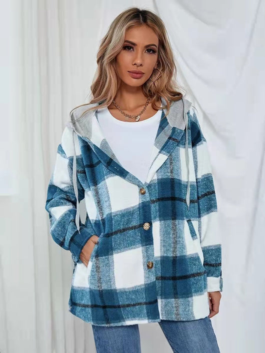 Cardigan de Lana a Cuadros para Mujer - Abrigo Tejido Elegante - Image 5