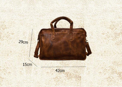Maletín de Cuero Vintage para Viajes - Primera Capa - Image 7